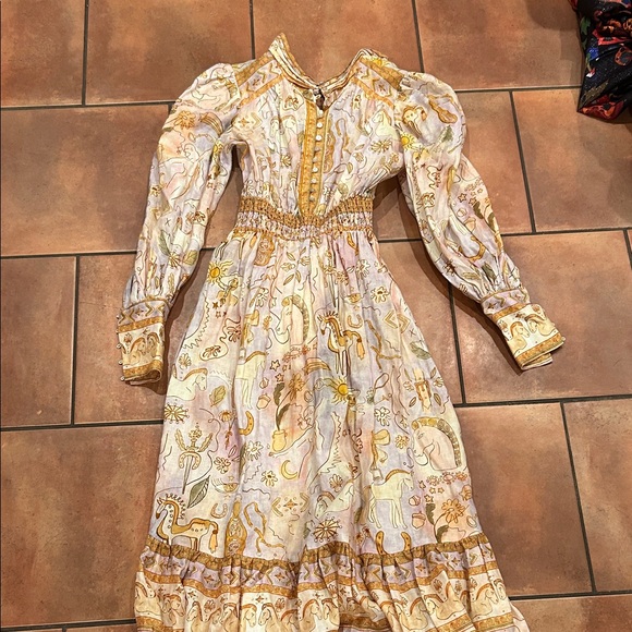 Alemais Dresses & Skirts - Alemais Cream and Gold Long Sleeve Dress